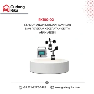 Stasiun Angin dengan Tampilan dan Perekam Kecepatan serta Arah Angin | Rika RK160-02