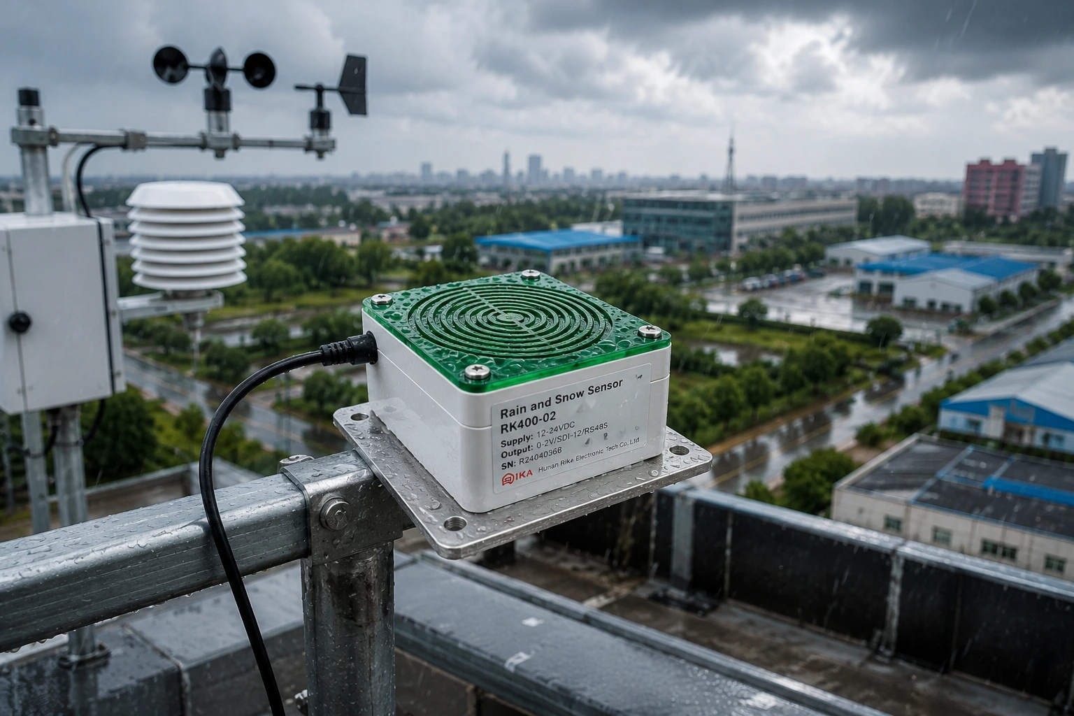 Sensor Hujan dan Salju Rika RK400-02 untuk monitoring cuaca otomatis