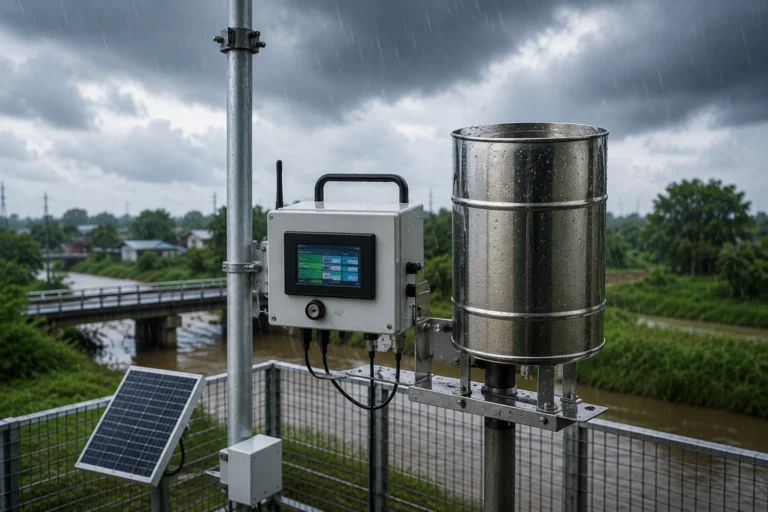 Stasiun Curah Hujan Otomatis Rika RK400-03 untuk monitoring curah hujan secara real-time